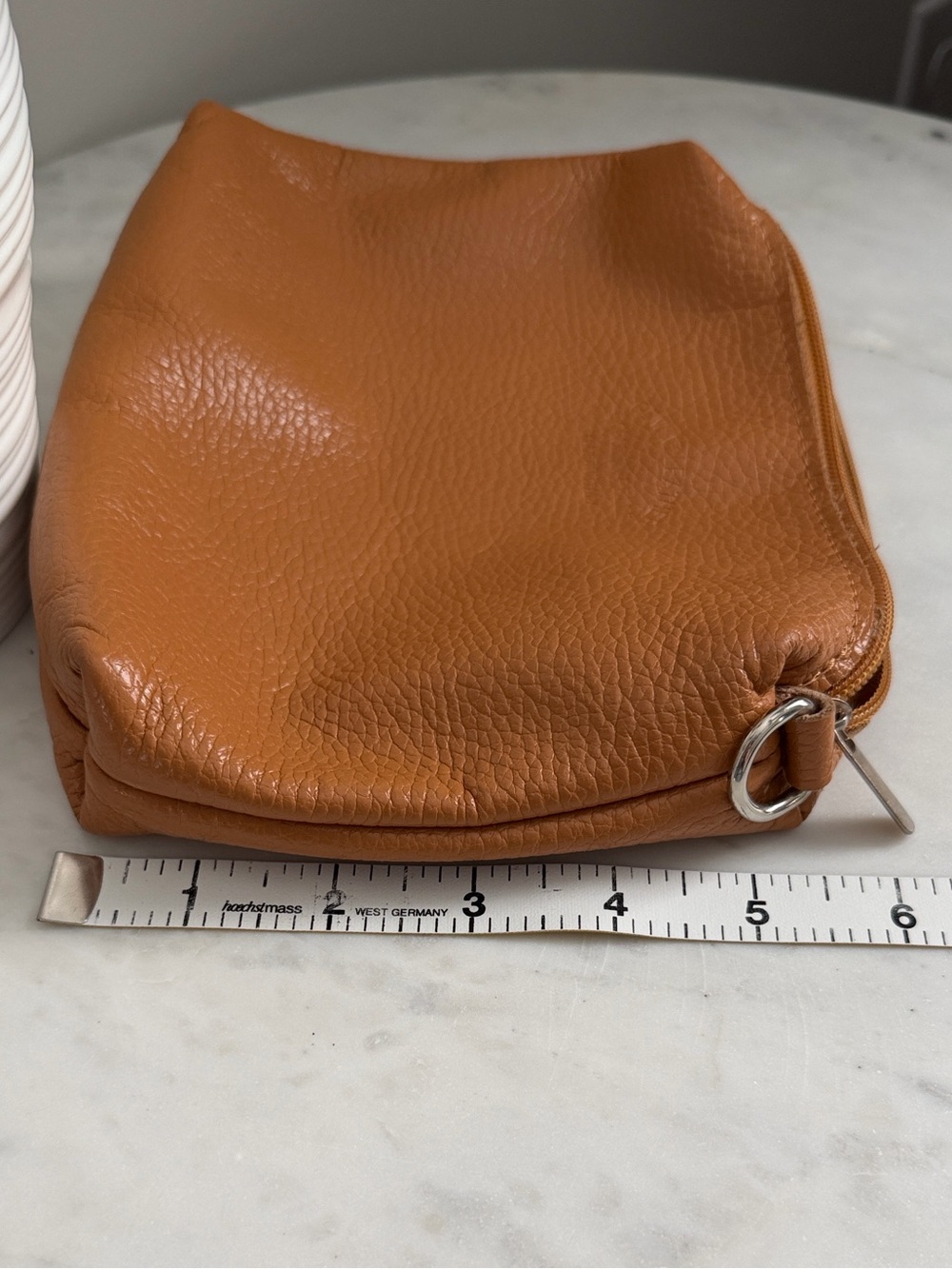 Vintage Genuine Leather Wristlet Clutch in Warm Tan - Picture 11 of 13